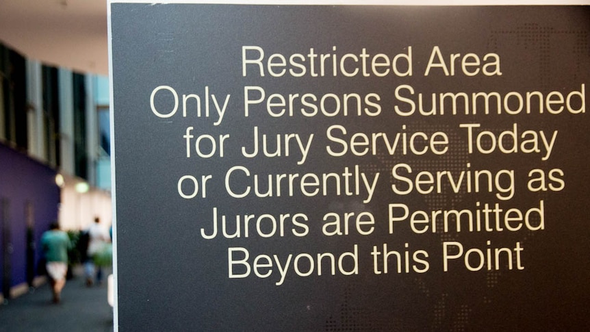 "Restricted Area only persons summoned for Jury service today or currently serving as jurors are permitted beyond this point."