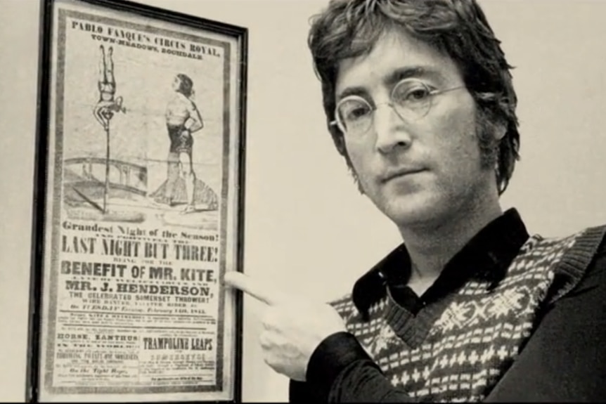 Lennon with Mr Kite poster