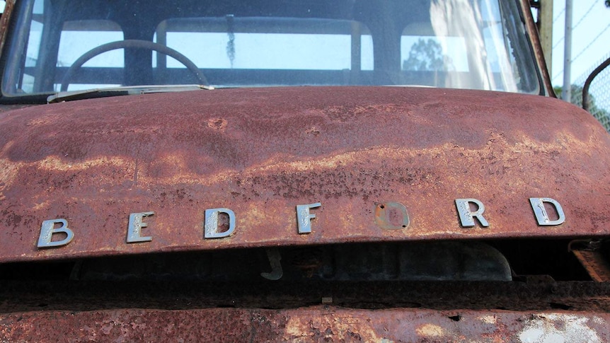 an old truck's fender