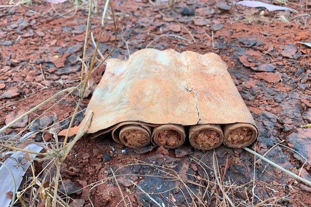 Burnt out firework tubes on the ground