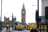 Emergency services respond after an incident on Westminster Bridge in London, Britain March 22, 2017.