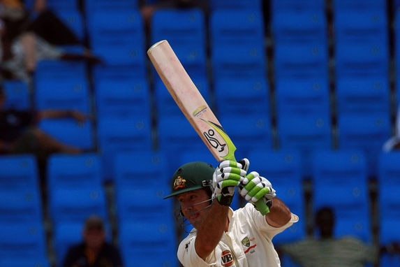 Ricky Ponting follows through