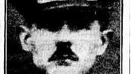 A black and white newspaper image of William Palstra in uniform.