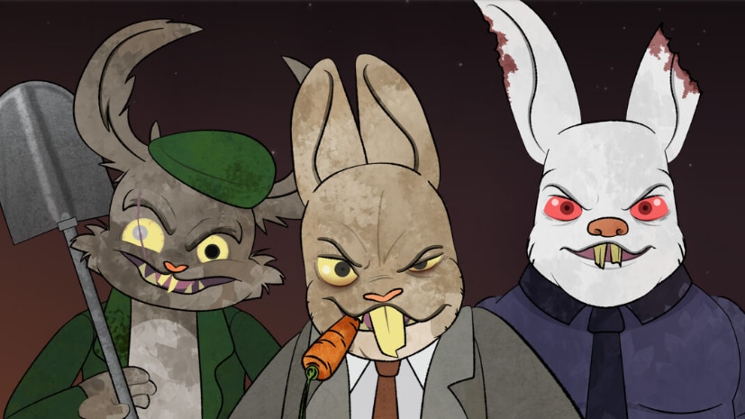 illustrated rabbits made to look evil