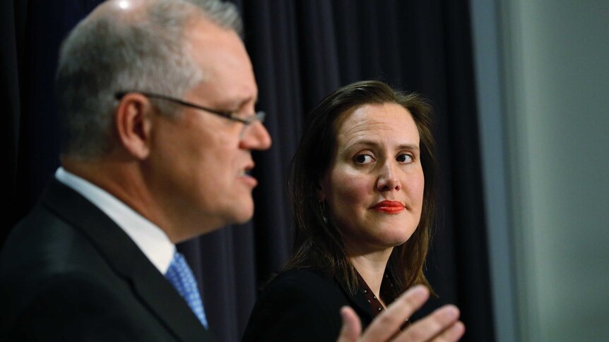 Scott Morrison and Kelly O'Dwyer at a press conference