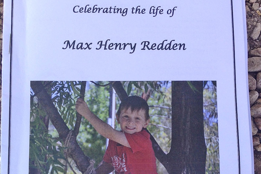Order of service for the funeral mass for Max Redden