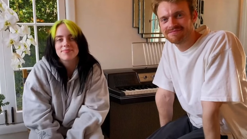 Billie Eilish and Finneas performing in Global Citizen's Together At Home charity livestream, 18 April 2020