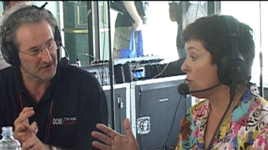 Jon Faine talks to Lynne Kosky at Flinders St Station