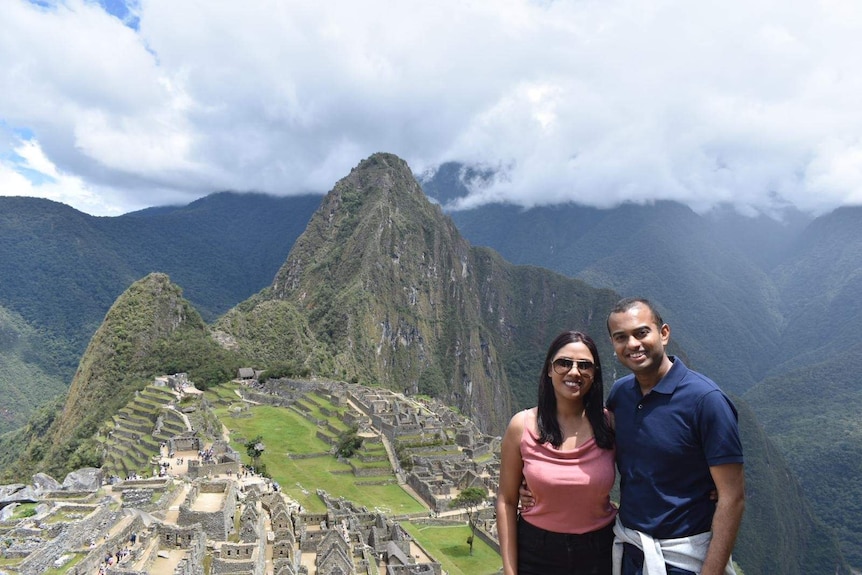 Kaushik Sridhar and wife at Machu Pichu, Peru.