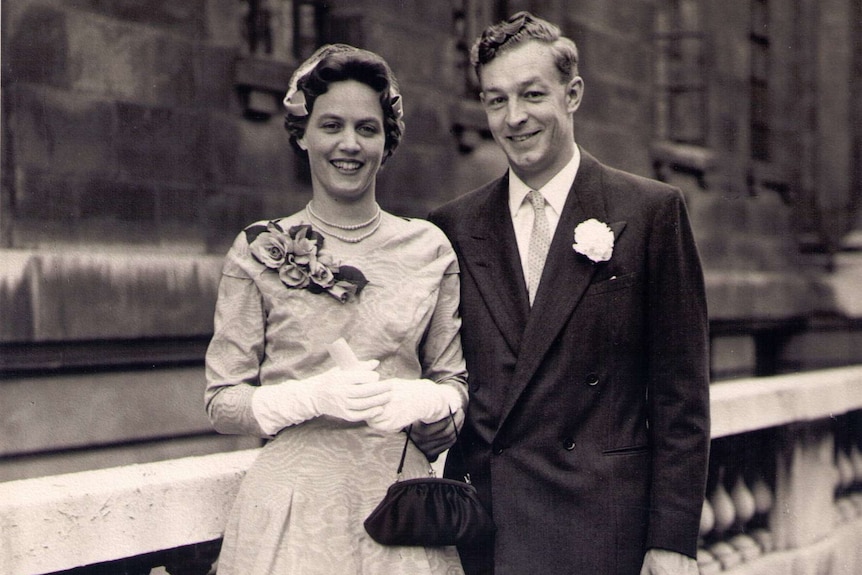 Priscilla Kincaid-Smith and Ken Fairley on their wedding day