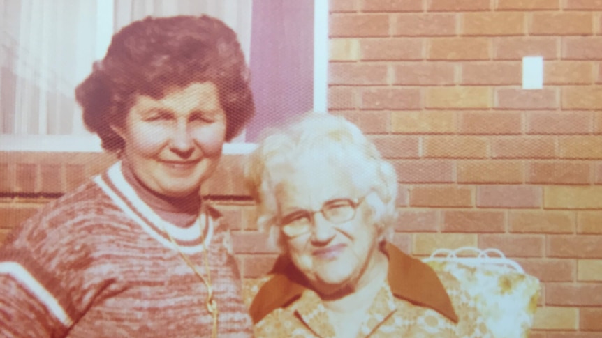 Betty Adams with her mum Edna Walsh.
