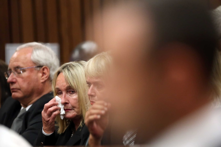 June Steenkamp cries during Pistorius murder trial