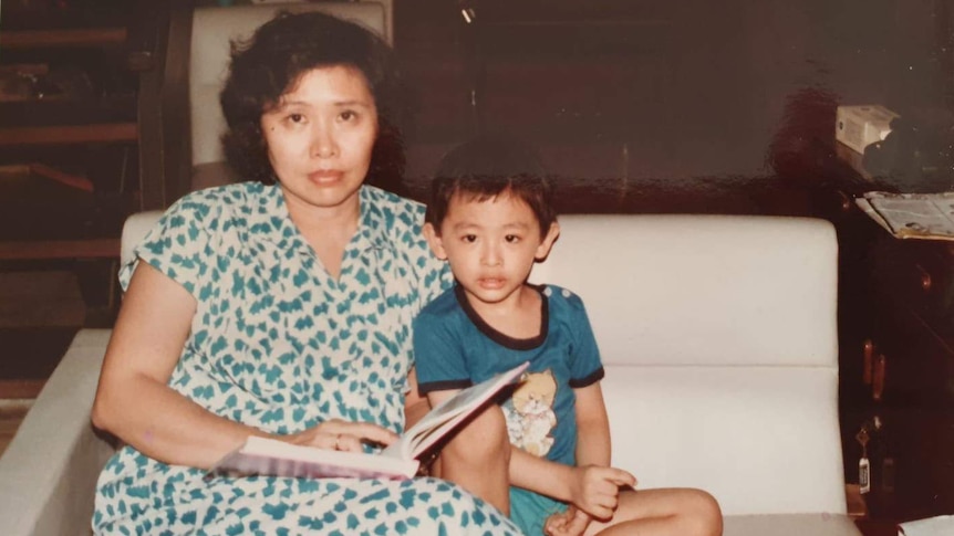 Christian Harimanow and his mum in 1984 for a story on celebrating Mother's Day after your mum has died.