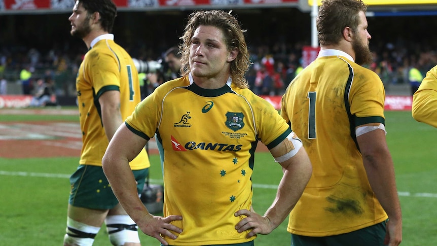 Michael Hooper looks on after loss to Springboks