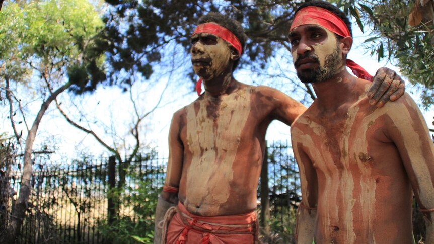 Two Butchulla men seen here at the native title ceremony in 2014.