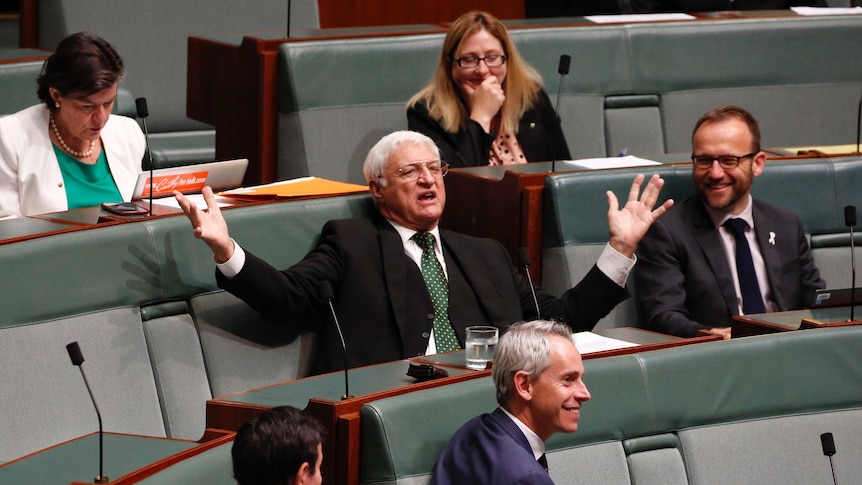 MP Bob Katter sits in the House of Representatives