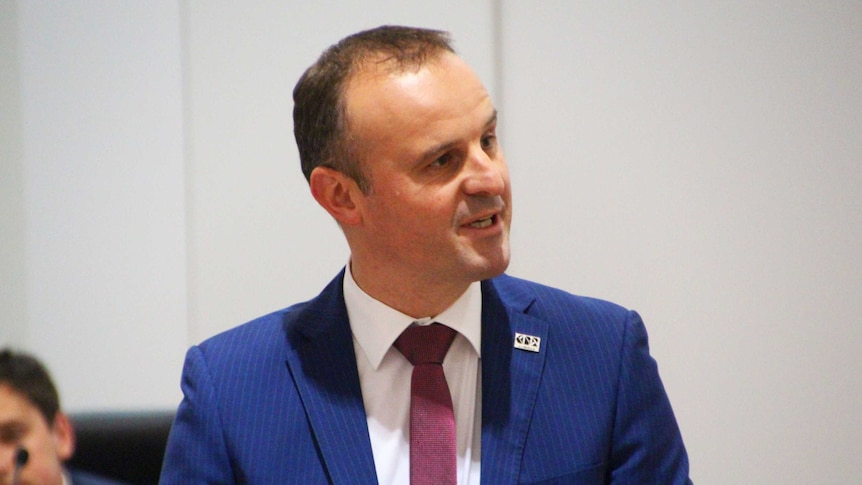 ACT Chief Minister Andrew Barr speaks in the Chamber