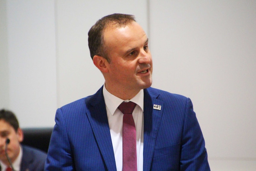 ACT Chief Minister Andrew Barr speaks in the Chamber