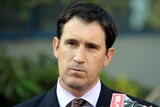 Cricket Australia chief executive James Sutherland at a press conference in March 2008.