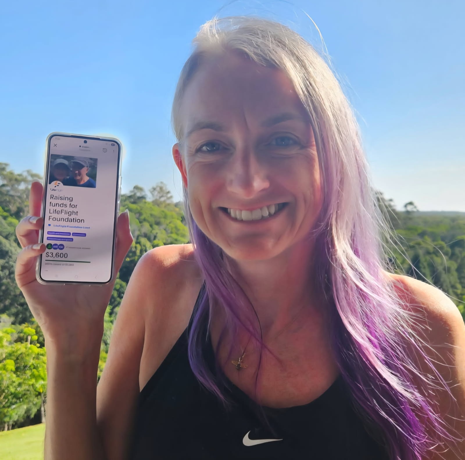 Bryony Gray recaudó más de tres mil dólares para LifeFlight Helicopter Service