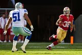 Jarryd Hayne returns a punt for the San Francisco 49ers against Dallas in a 2015 NFL preseason game.