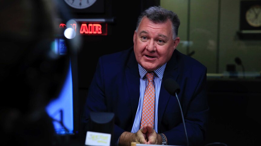 Liberal backbencher Craig Kelly speaks during a radio interview.