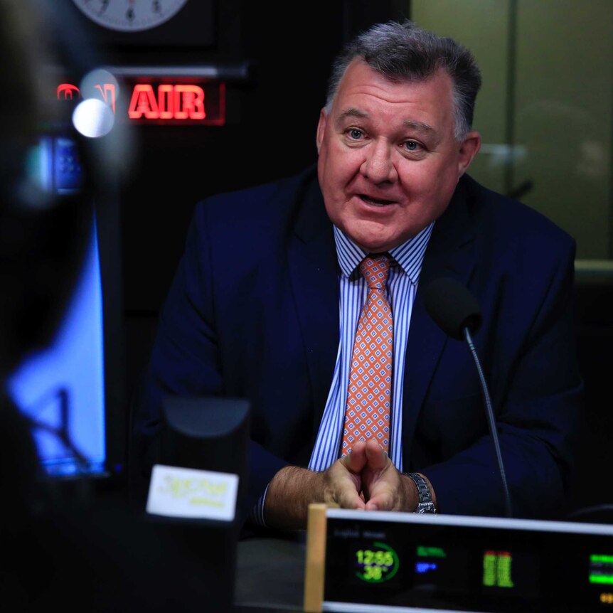 Liberal backbencher Craig Kelly speaks during a radio interview.