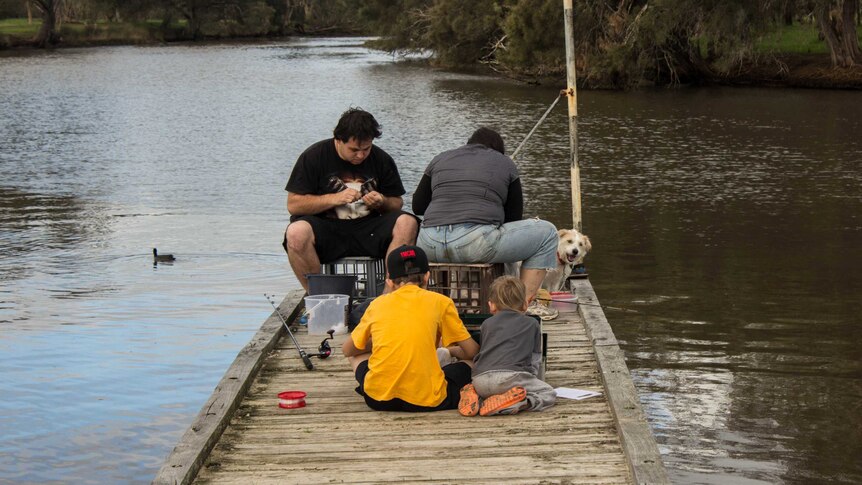 Fishing in the Swan River at Bassendean