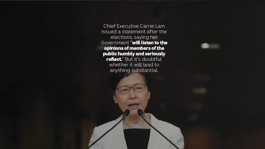 Carrie Lam issued a reflective statement after the elections, But it's doubtful it will lead to anything substantial.