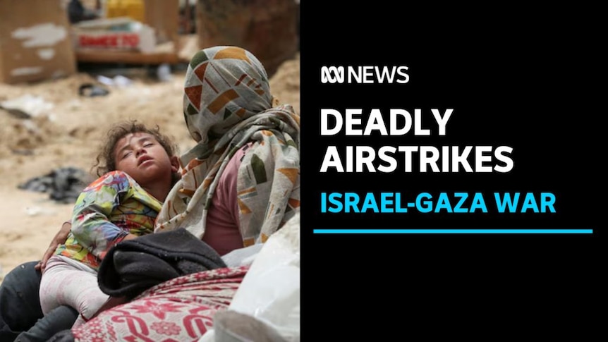 Deadly Airstrikes, Israel-Gaza War: A woman with her face covered holds an unconscious little girl.