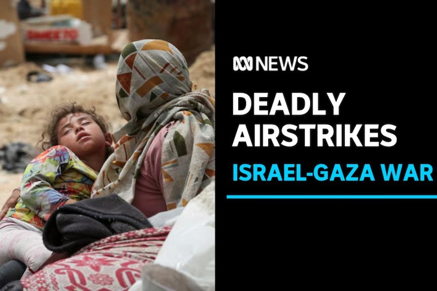 Deadly Airstrikes, Israel-Gaza War: A woman with her face covered holds an unconscious little girl.