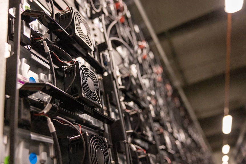 Close-up of battery storage bank at Wandoan in south-east Queensland