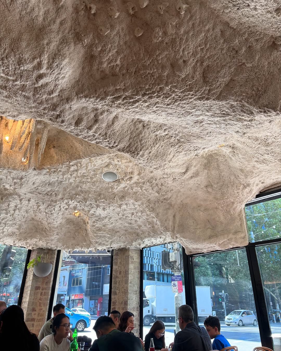 The ceiling inside Stalactites restaurant in Melbourne