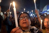 Protest in Kolkata, India, against the gang-rape and murder of a teenager.
