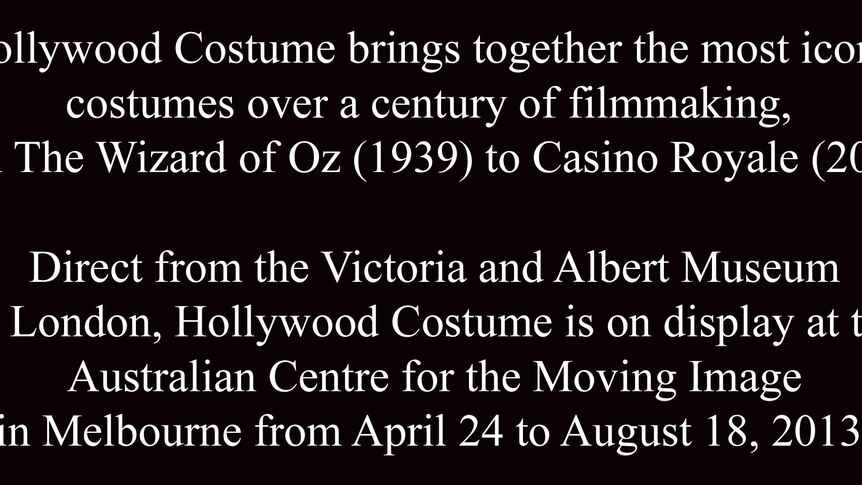 Blurb for Hollywood Costume.