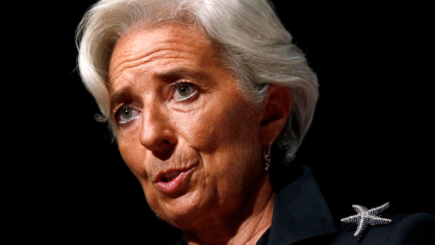 Christine Lagarde makes a speech