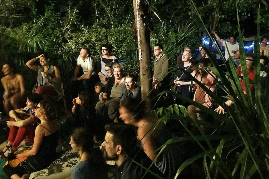 Backyard gig crowd