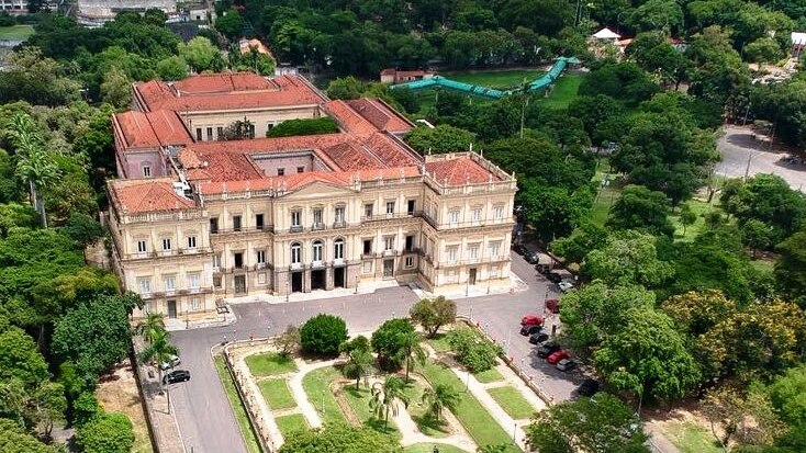 Aerial photo of National Museum in Rio