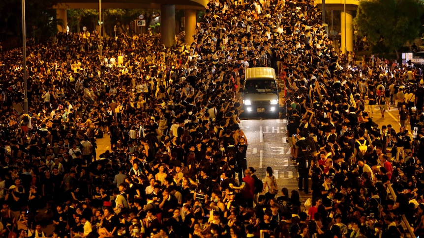 Protesters in Hong Kong