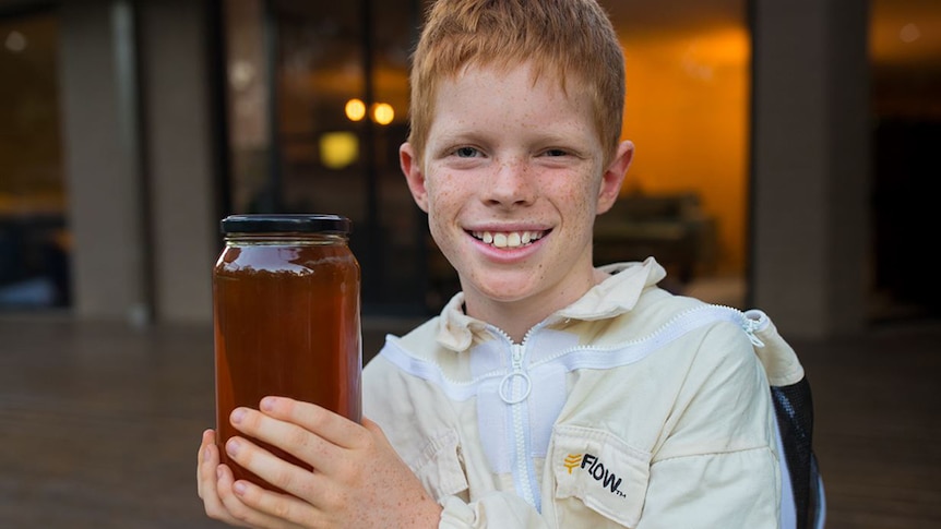 10yo Finn Tolhurst is a young entrepreneur and beekeeper from the Gold Coast