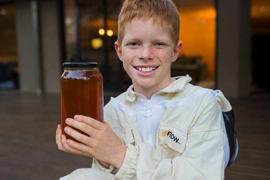 10yo Finn Tolhurst is a young entrepreneur and beekeeper from the Gold Coast