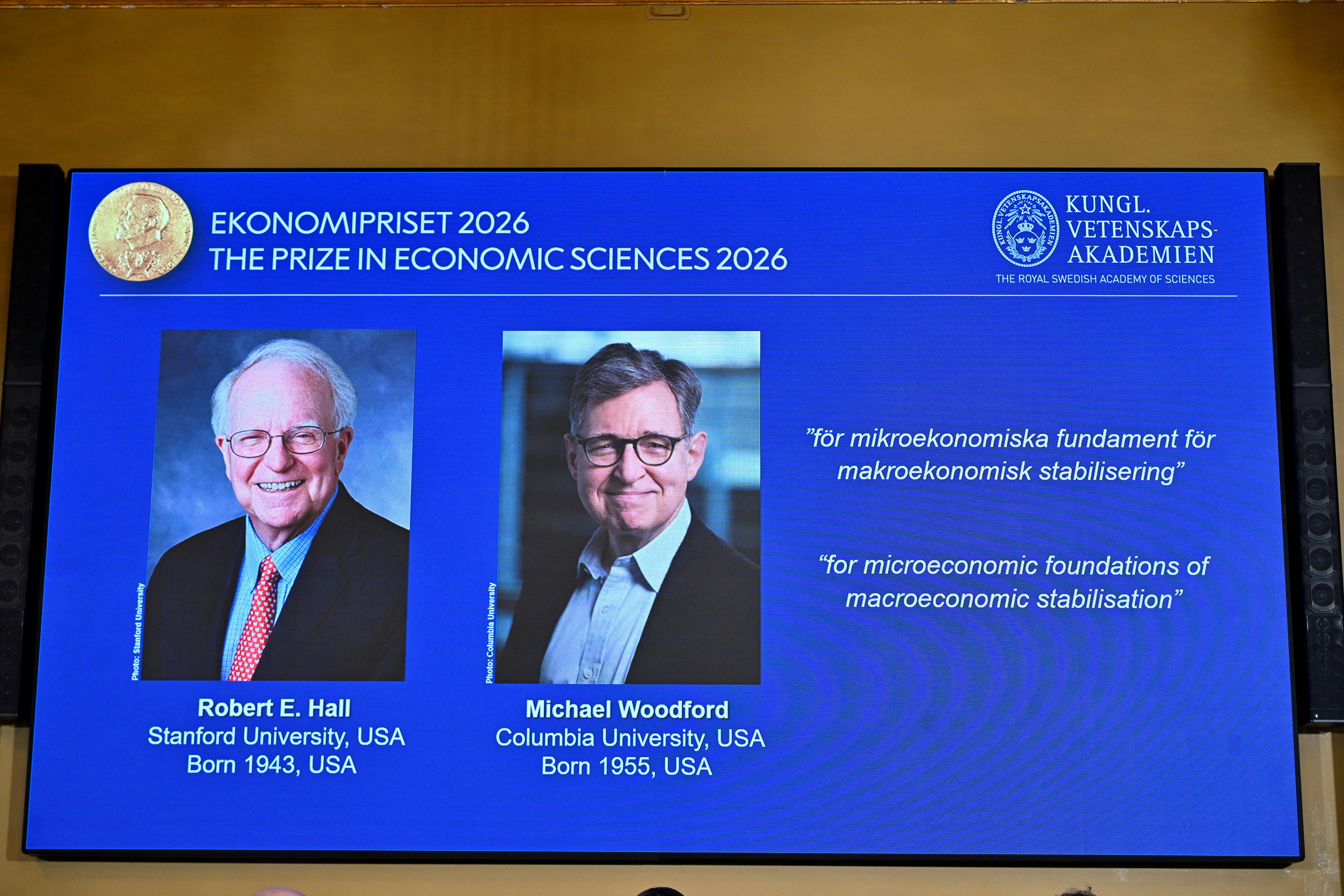Breaking: Americans Hall and Woodford win Nobel economics prize for work on stabilisation