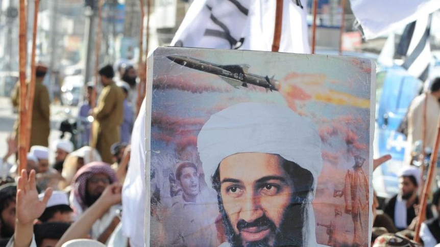 Pro-Taliban supporters protest following the death of Osama Bin Laden