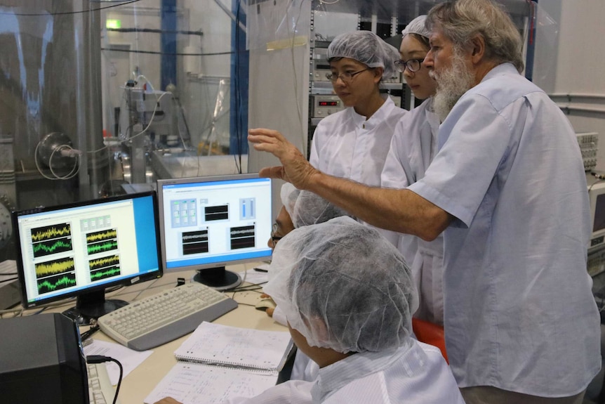 Professor David Blair and his team at the Australian International Gravitational Research Centre near Gingin north of Perth.