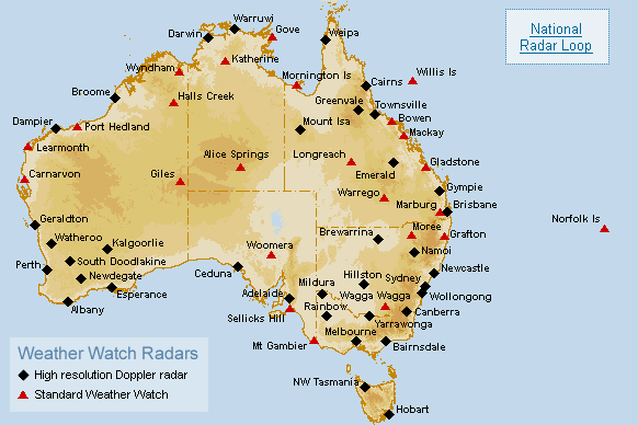 A map of Australia.