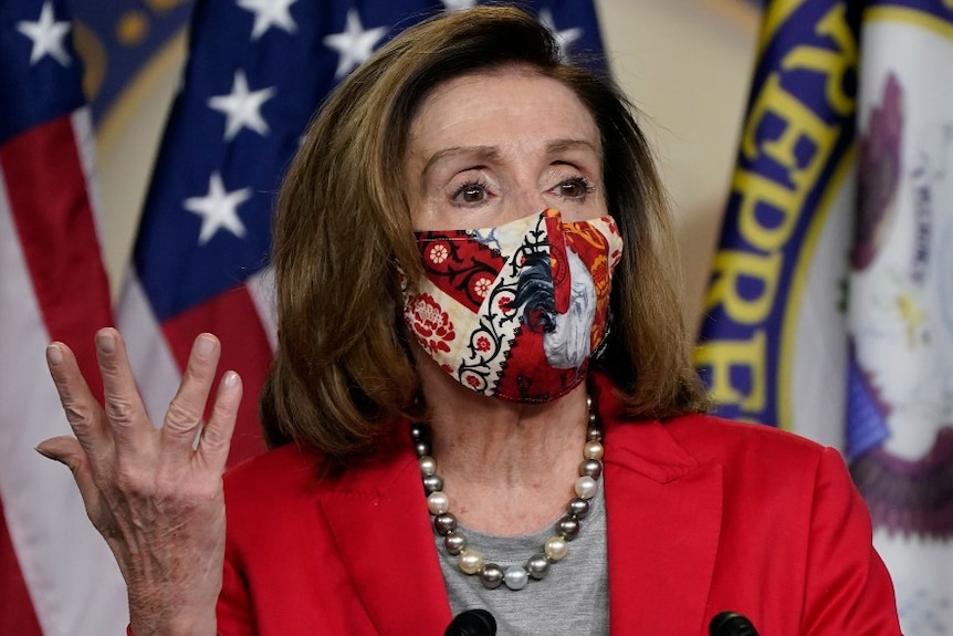 House Speaker Nancy Pelosi of Calif., speaks to the media.