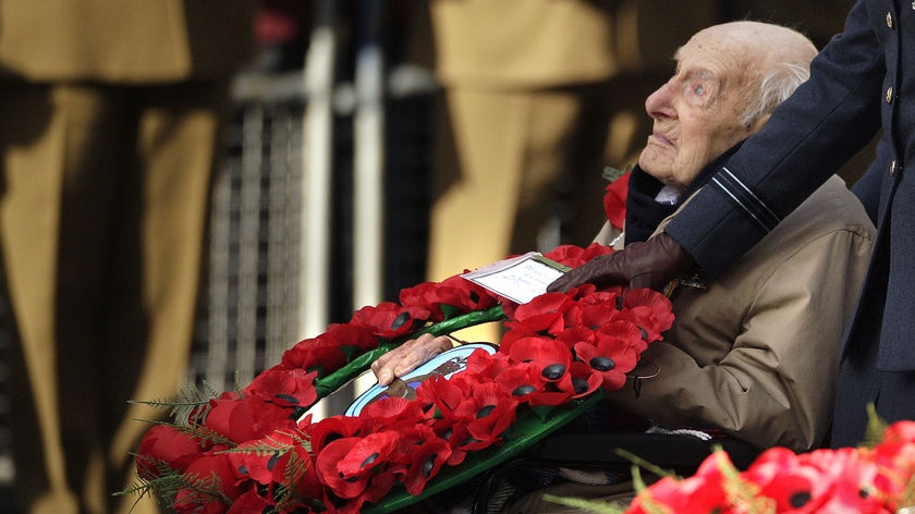 Three of the four surviving British World War I veterans attended a ceremony at London's Cenotaph.