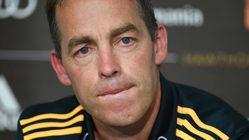 Alastair Clarkson speaks at a press conference