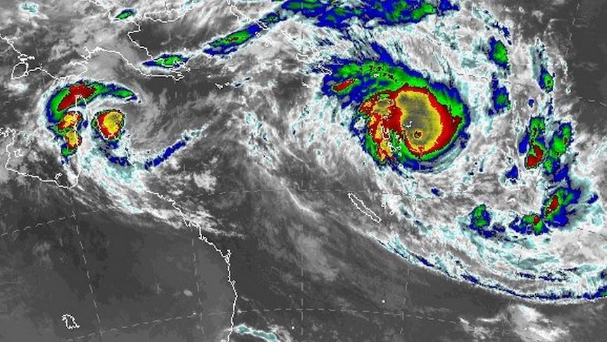 Tropical Cyclone Nathan is located off the north Queensland coast about 220 kilometres north of Cooktown.