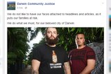 A Facebook post from the Darwin Community Justice 'vigilante' group, with Zac Wild and friend Josh Borell.
